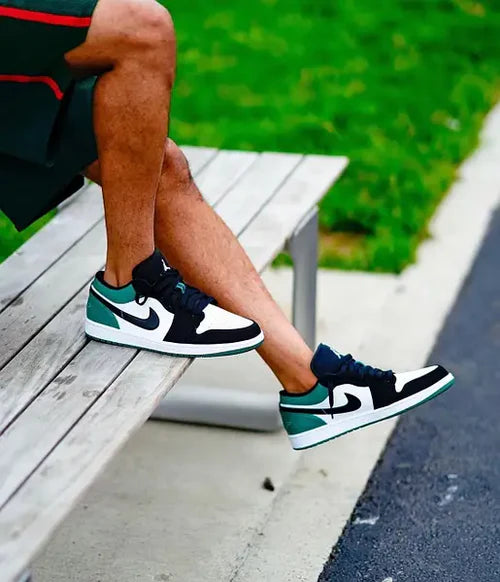 Jordan 1 Low White Black Mystic Green (553558-113) | TheSneakerWay