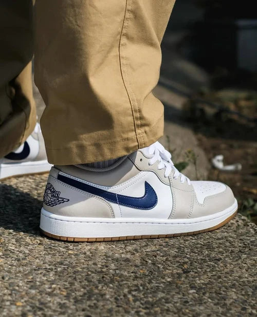 Jordan 1 Low Midnight Navy Neutral Grey (553558-146) | TheSneakerWay