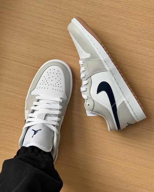 Jordan 1 Low Midnight Navy Neutral Grey (553558-146) | TheSneakerWay