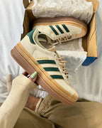 adidas Gazelle Bold Magic Beige Collegiate Green (Women's) (ID7056) | TheSneakerWay