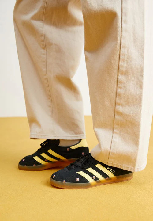 adidas Gazelle Indoor Core Black Almost Yellow Floral (Women's) (IF4490) | TheSneakerWay