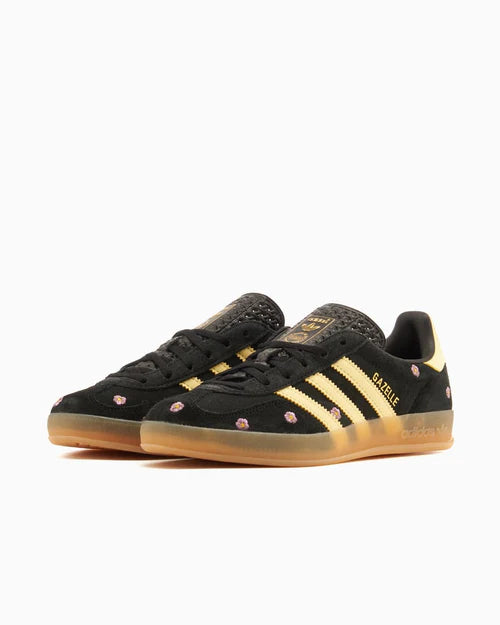 adidas Gazelle Indoor Core Black Almost Yellow Floral (Women's) (IF4490) | TheSneakerWay