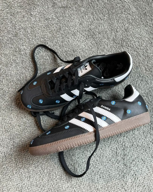 adidas Samba Light Blue Floral Core Black (Women's) (IF4397) | TheSneakerWay