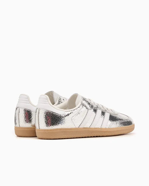 adidas Samba OG Silver Metallic Cracked Leather (Women's) (JR0035) | TheSneakerWay