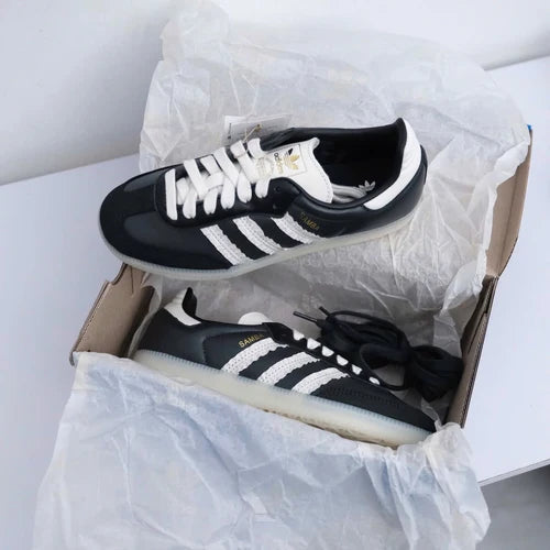 adidas Samba Ruffle Stripes Pack Black Off White (Women's) (JR8831) | TheSneakerWay