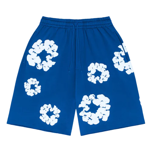 Denim Tears The Cotton Wreath Shorts Royal Blue | TheSneakerWay