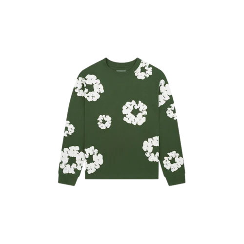 Denim Tears Long Sleeve Cotton Wreath T-shirt Green
