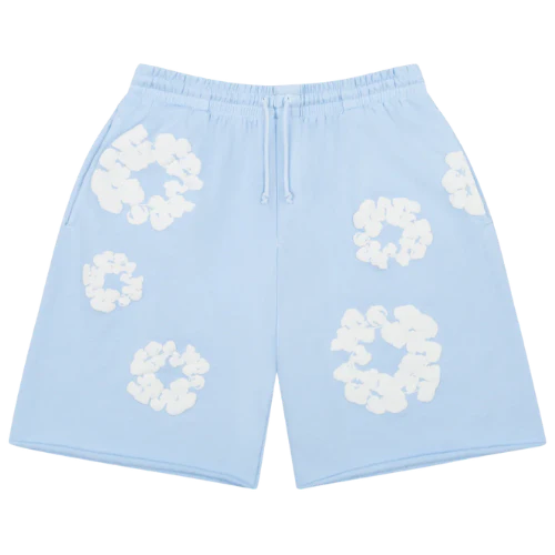 Denim Tears The Cotton Wreath Shorts Powder Blue | TheSneakerWay