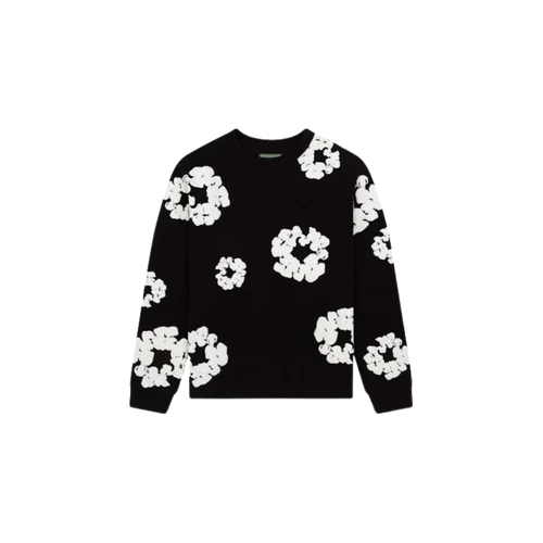Denim Tears Long Sleeve Cotton Wreath T-shirt Black