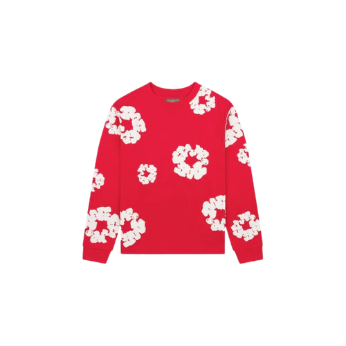 Denim Tears Long Sleeve Cotton Wreath T-shirt Red