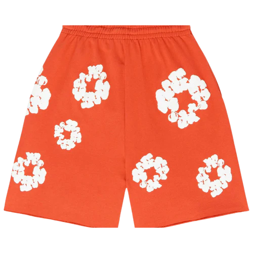 Denim Tears The Cotton Wreath Shorts Orange | TheSneakerWay