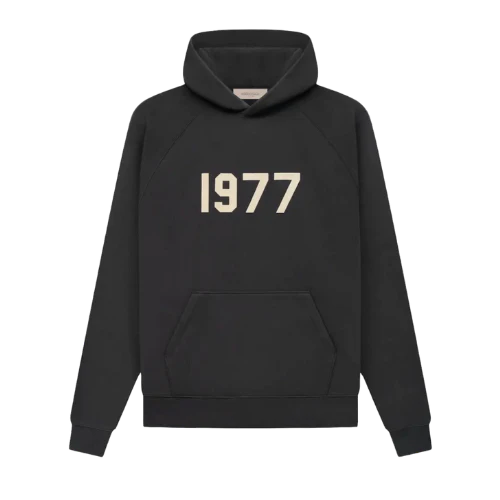 Fear of God Essentials 1977 Iron Black Hoodie | TheSneakerWay