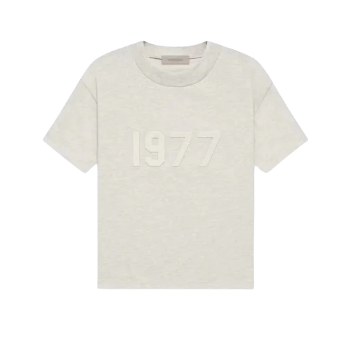 Fear of God Essentials 1977 Light Oatmeal T-Shirt | TheSneakerWay