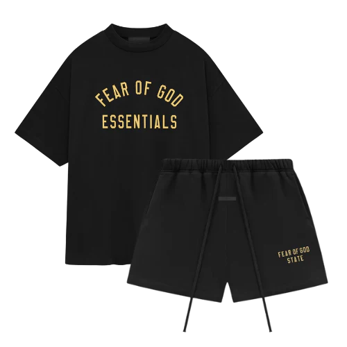 Fear of God Essentials FW24 Black Yellow Summer Set | TheSneakerWay