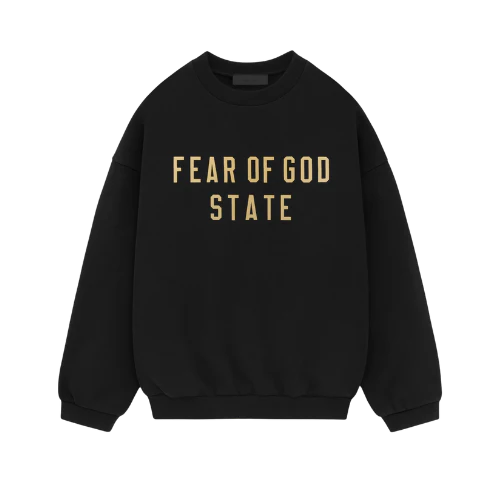 Fear of God Essentials FW24 Black Yellow State Sweater | TheSneakerWay