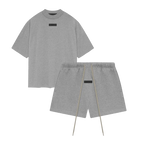 Fear of God Essentials Dark Heather Oatmeal Summer set | TheSneakerWay