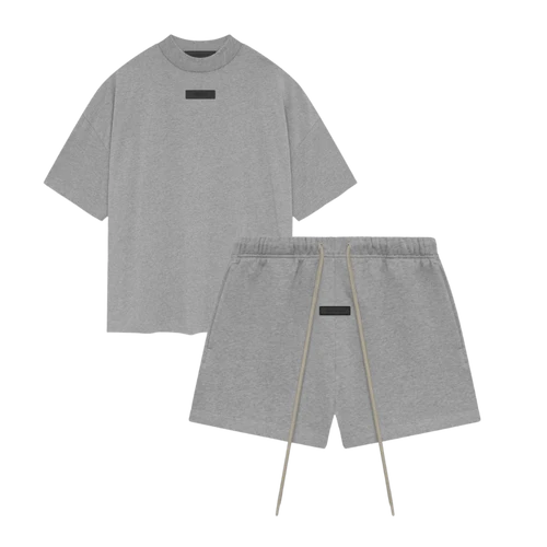 Fear of God Essentials Dark Heather Oatmeal Summer set