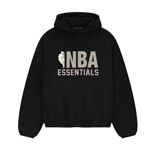 Fear of God Essentials NBA Black Grey Hoodie | TheSneakerWay