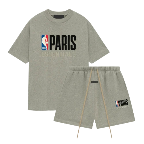 Fear of God Essentials NBA Paris Warm Heather Summer Set