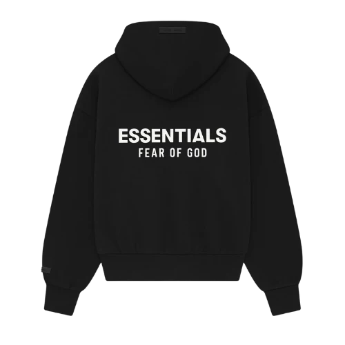 Fear of God Essentials SS25 Jet Black Hoodie | TheSneakerWay
