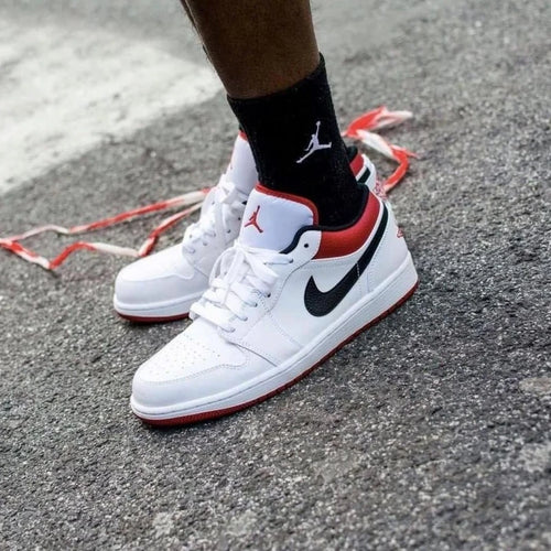 Jordan 1 Low White University Red Black (553558-118) | TheSneakerWay