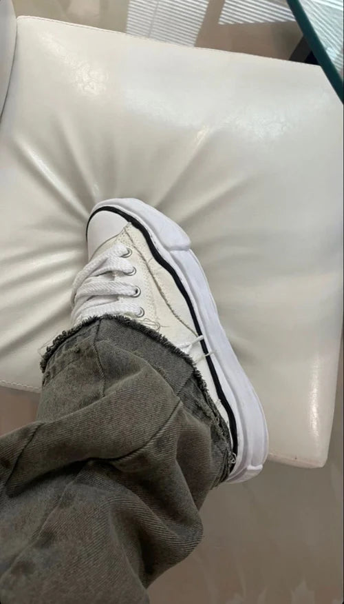 Maison Mihara Yasuhiro Peterson OG Sole Canvas Low White (A01FW702-WHT) | TheSneakerWay