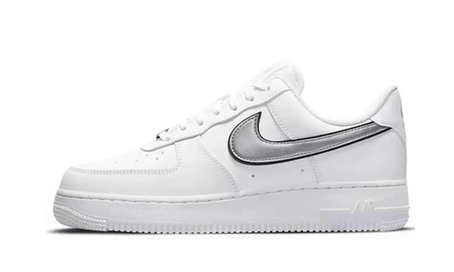 Nike Air Force 1 Low '07 Essential White Metallic Silver Black (Women's)