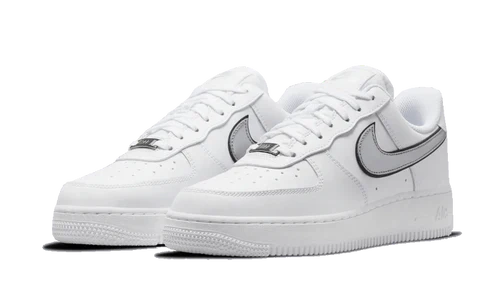 Nike Air Force 1 Low '07 Essential White Metallic Silver Black (Women's) (DD1523-100) | TheSneakerWay