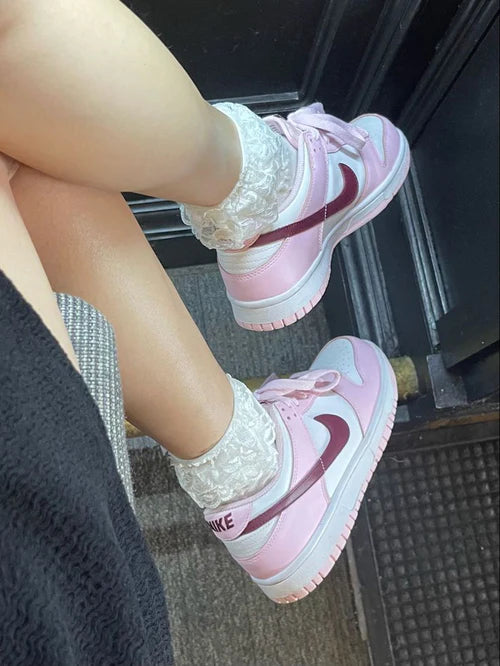 Nike Dunk Low Pink Foam Red White (GS) (CW1590-601) | TheSneakerWay