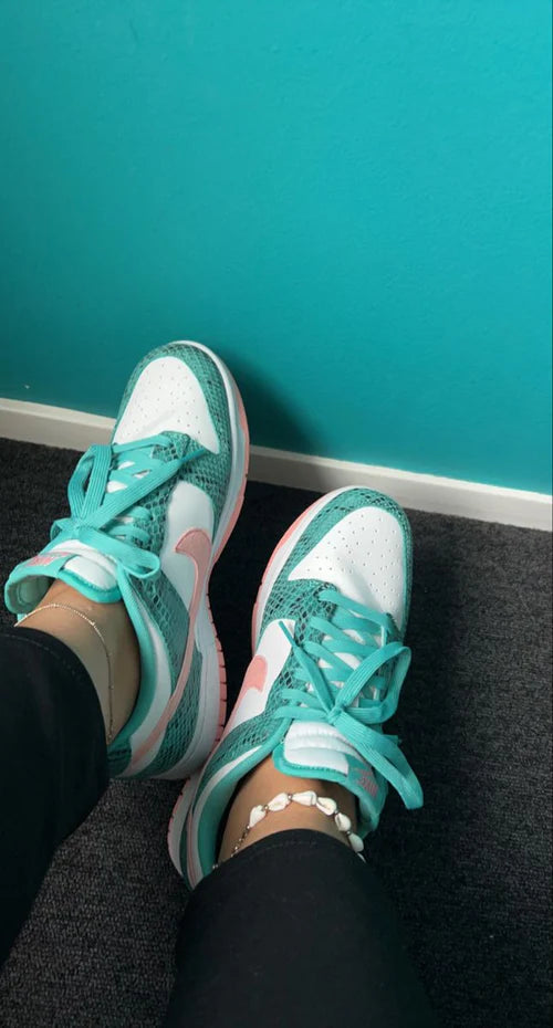 Nike Dunk Low Snakeskin Washed Teal Bleached Coral (DR8577-300) | TheSneakerWay