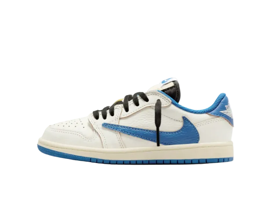 Jordan 1 Retro Low OG SP Fragment x Travis Scott Sail Military Blue (PS) (DO5442-104) | TheSneakerWay