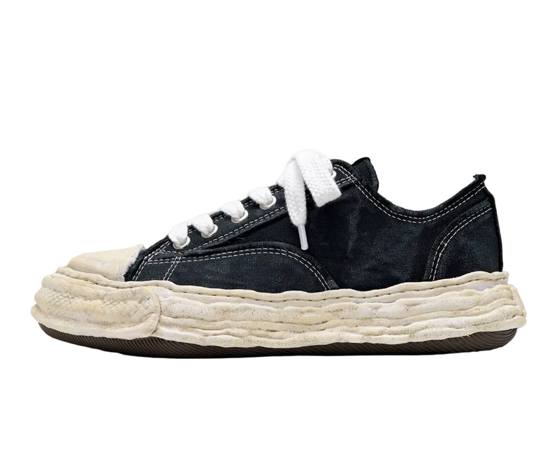 Maison Mihara Yasuhiro Peterson 23 OG Sole Vintage Effect Embroidered Canvas Low Black White