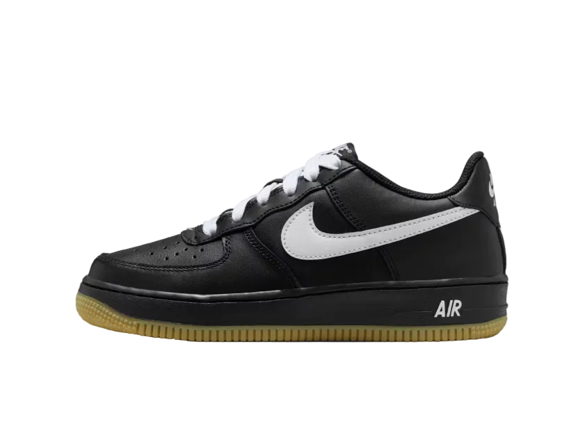 Nike Air Force 1 Low LV8 Black Gum Light Brown White (GS) (IB8845-001) | TheSneakerWay