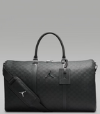 Jordan Monogram Leather Duffle Bag Black