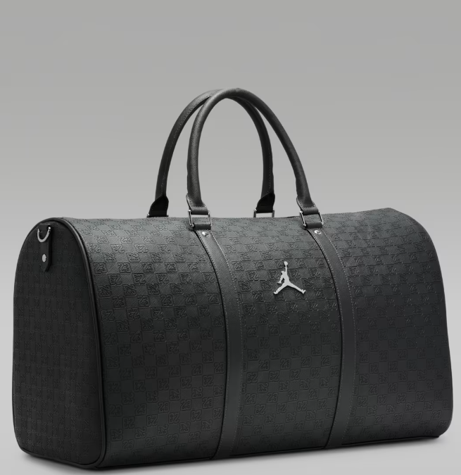 Jordan Monogram Leather Duffle Bag Black