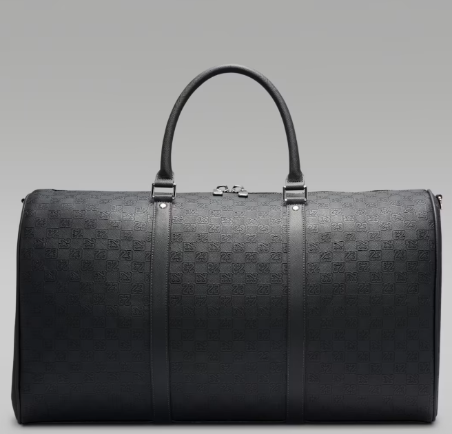 Jordan Monogram Leather Duffle Bag Black