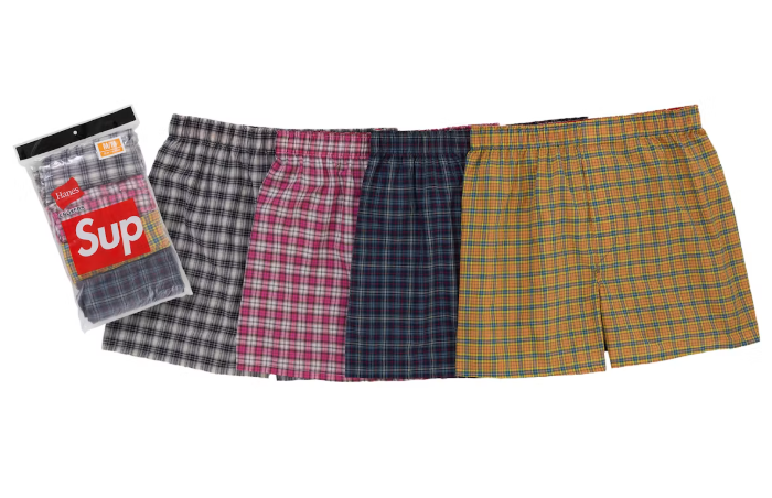 Supreme Hanes Plaid Boxers (4 Pack) Multicolor