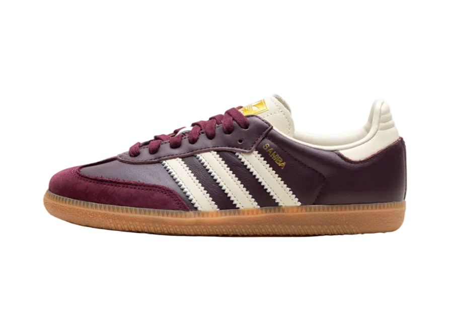 adidas Samba OG Maroon Gold Metallic (Women's) (ID0477) | TheSneakerWay