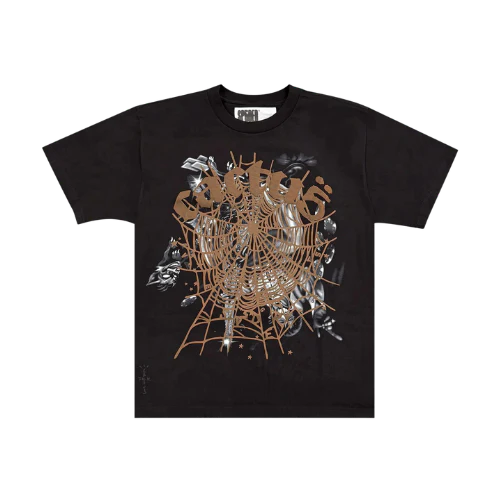 Sp5der x Travis Scott Cactus Jack Airbrush T-shirt Black