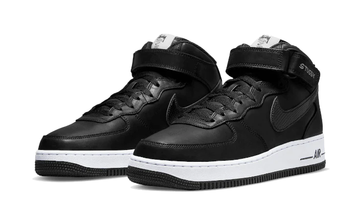 Nike Air Force 1 Mid Stussy Black White (DJ7840-001) | TheSneakerWay