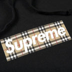 Supreme Burberry Box Logo Hooded Sweatshirt Black (SUPREME-BURBERRY) | TheSneakerWay