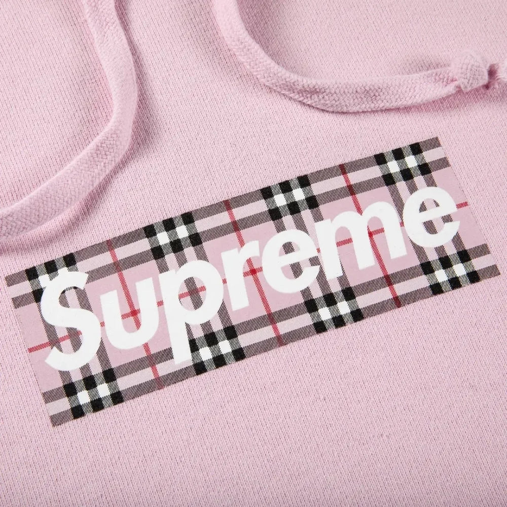 Supreme Burberry Box Logo Hooded Sweatshirt Light Pink (SUPREME-BURBERRY) | TheSneakerWay