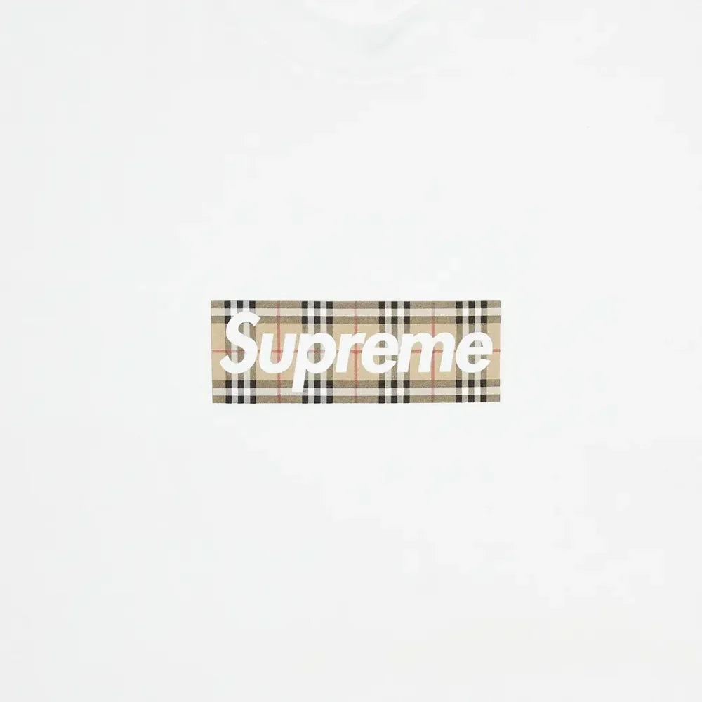 Supreme Burberry Box Logo Tee White (SUPREME-BURBERRY) | TheSneakerWay