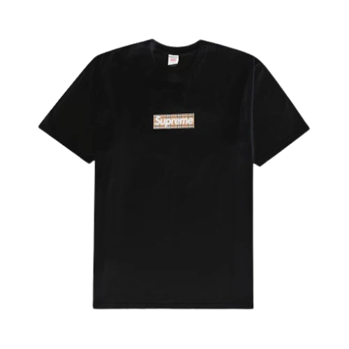 Supreme Burberry Box Logo Tee Black