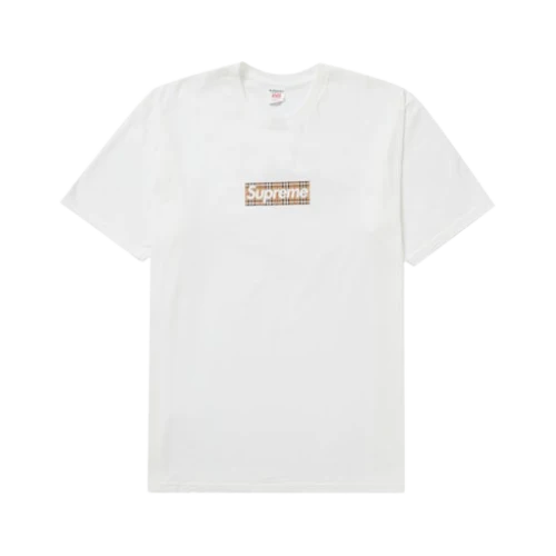 Supreme Burberry Box Logo Tee White