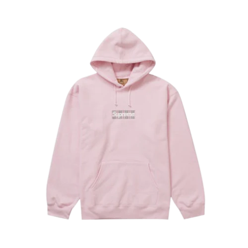 Supreme Burberry Box Logo Hooded Sweatshirt Light Pink