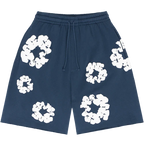 Denim Tears The Cotton Wreath Shorts Navy | TheSneakerWay