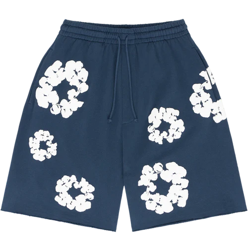 Denim Tears The Cotton Wreath Shorts Navy | TheSneakerWay
