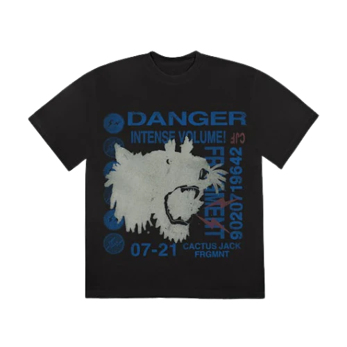 Travis Scott Cactus Jack For Fragment Danger Tee Washed Black