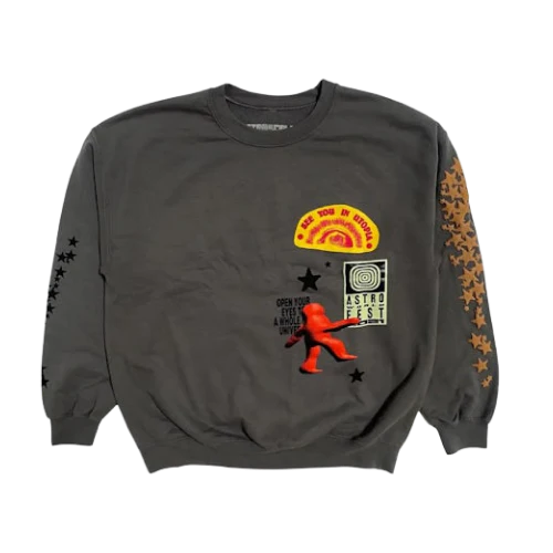 Travis Scott Houston Crewneck Grey